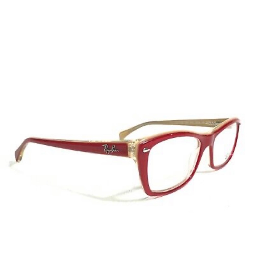 Ray-Ban Eyeglasses Frames RB5255 5191 Bright Red Clear Yellow Cat Eye 53-16-135